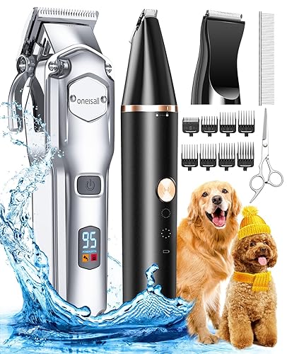 oneisall Dog Grooming Kit for Heavy Thick Hair&Coats/Low Noise