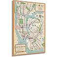 HISTORIX Vintage 1954 New York City Subway Map Poster - 24 x 36 Inch Vintage Map Wall Art - NYC Subway Poster