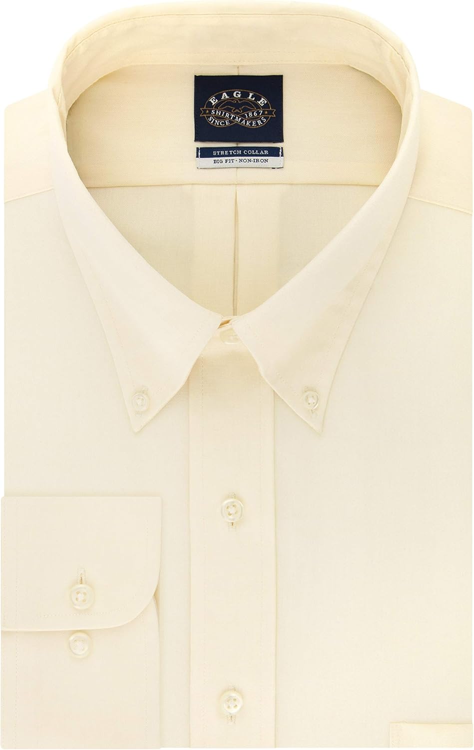 Eagle BIG FIT Dress Shirts Non Iron Stretch Button Down Collar Solid (Big and Tall): Clothing