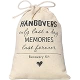 Ling's moment 4x6 inch 10pcs Bachelorette Party Hangover Kit Bags Hangovers Bag Cotton Drawstring Wedding Party Welcome Favor Bags