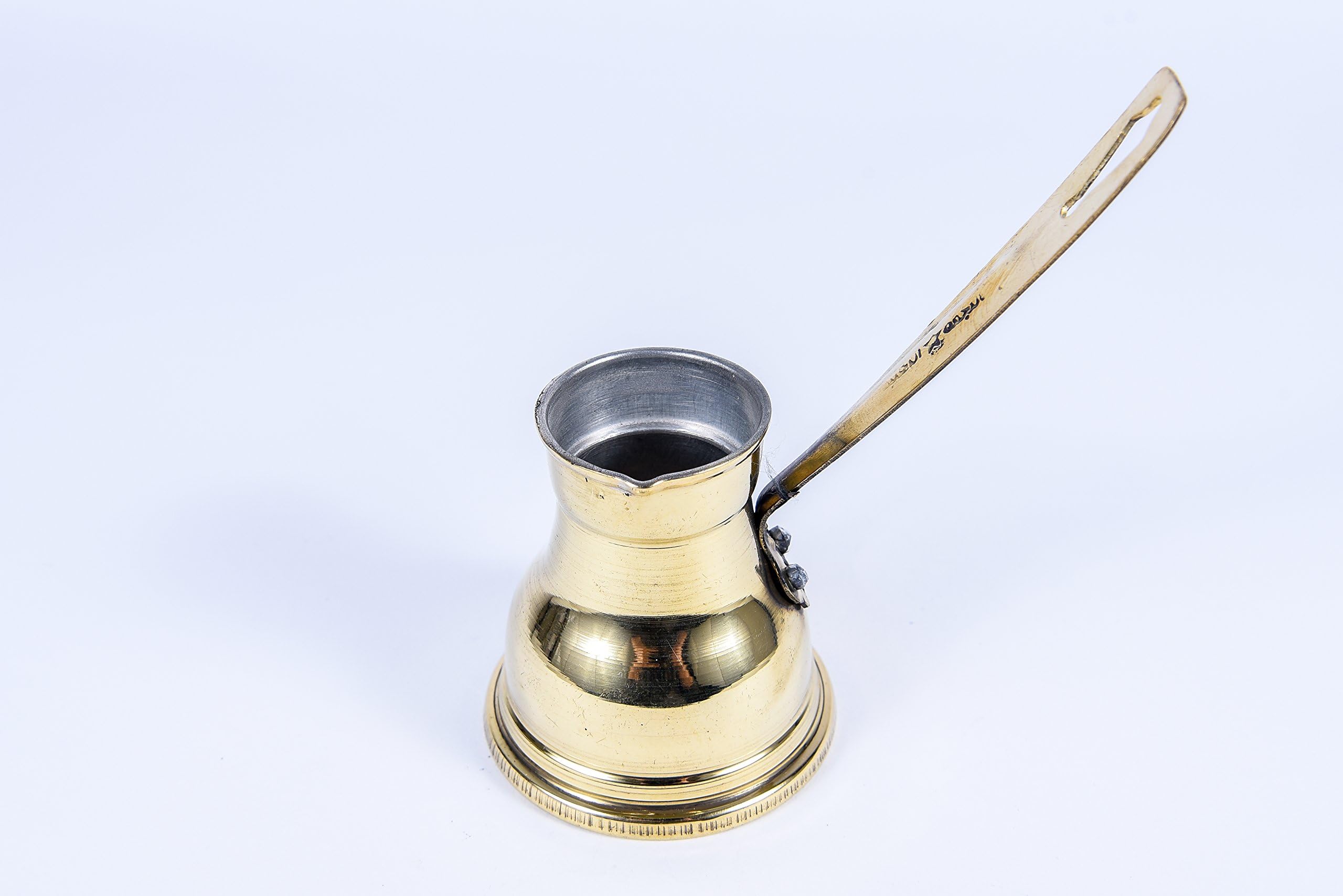 Authentic Turkish Coffee Pot - Solid Copper Coffee Pots in Size (3oz) - Arabic Coffee Pot are Great for Home, Travel and Camping - Durable, Attractive, Healthy for Drinking