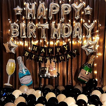 Amazon 大人の誕生パーティー装飾スーツ豪華ライト背景装飾セット 中学 高校 大学の学生向けのテーマパーティです 縁日用品 おもちゃ