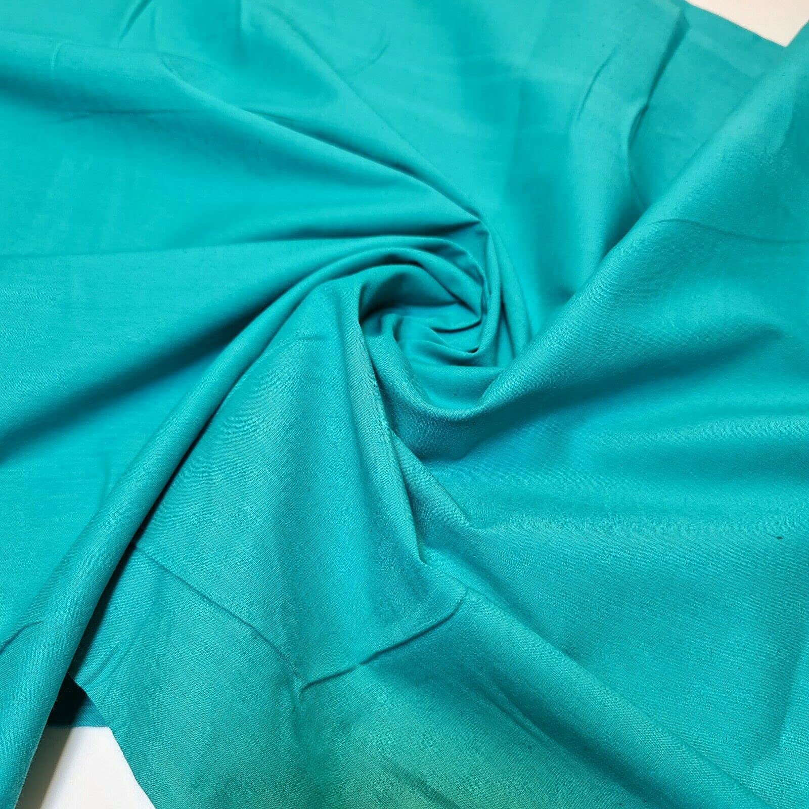 Plain 100% Cotton Fabric Quilting Dress Making Fabric 112cm (44") Wide (Jade, 5 Meter)