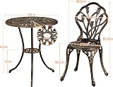 Yaheetech 3 Piece Patio Bistro Set, Round Aluminum Table & 2 Chairs view 7