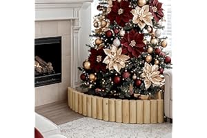 CIAMORE Christmas Tree Edging, Wooden Edgings for Christmas Tree gate, Edging Border Mini Christmas Tree Edging Barrier, Home Garden Christmas Tree Edging Edge 11.8in H × 3ft L (1 Pack)