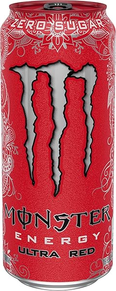 MONSTER ENERGY ULTRA RED, SUGAR FREE ENERGY DRINK, 16 OUNCE (PACK OF 15)