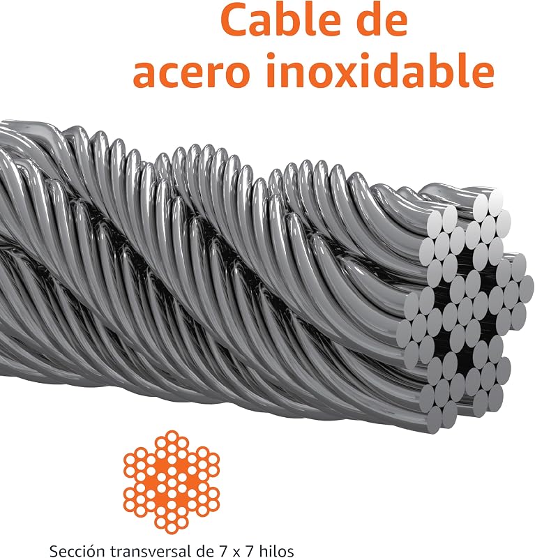 2590, Cable para Atar Perros (Hasta 40 kg, 7,62 m), Blanco