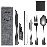 Selafun Camping Cutlery Set: Premium Portable Silverware Set with Case for Lunch Box, Travel, and Work Durable, Eco-Friendly, and Compact Utensils Including Fork, Spoon, and Knife for Adults on the Go