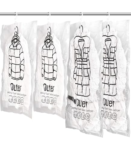 Sac à vêtements à suspendre pour économiser de l'espace avec fermeture éclair auto-compression, housse anti-poussière améliorée pour manteau en duvet, organiseurs de placard, sac de rangement robuste Sac à vêtements à suspendre pour économiser de l'espace avec fermeture éclair auto-compression, housse anti-poussière améliorée pour manteau en duvet, organiseurs de placard, sac de rangement robuste