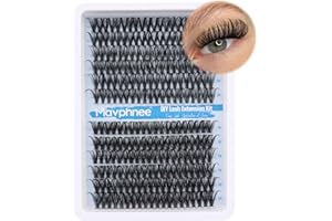 Lash Clusters 240 Pcs Individuals Eyelash Extensions 16-20MM Dramatic Long Fluffy D Curl Lash Extensions Pack by Mavphnee (40D+50D)