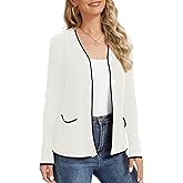 QUEZHU Women's Winter V-Neck Button Down Cardigan Knit Soft Sweater with Pockets