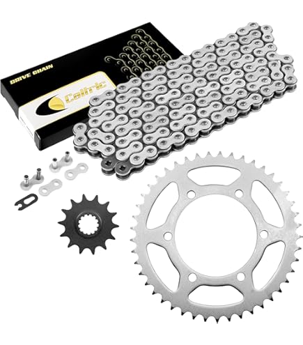 9枚セット Amazon.com: Caltric Black O-Ring Drive Chain & Sprockets Kit