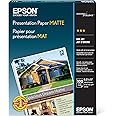 Epson S041062 Matte Presentation Paper, 27 lbs., Matte, 8-1/2 x 11 (Pack of 100 Sheets),White