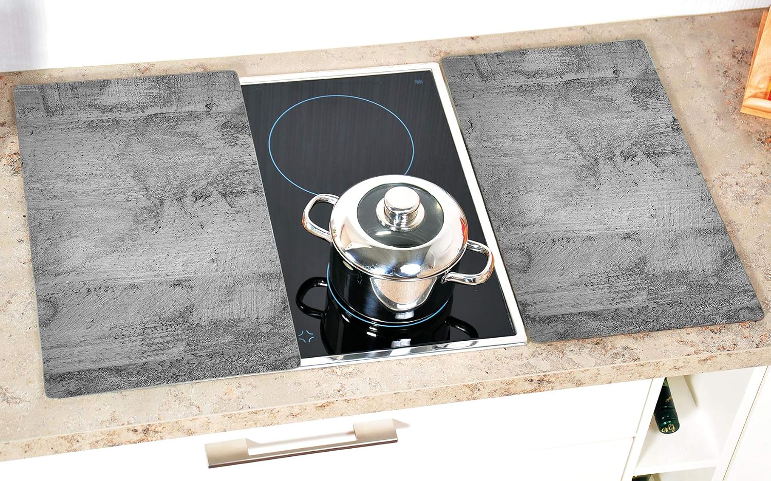 Kesper 36540 13 Multi-Glass Concrete Design Chopping Board (2 Pieces), Grey, 52 x 30 x 0.8 cm - Image 3