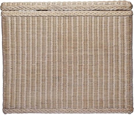 URBANARA Wäschekorb Java - 100% Rattan, Wäschebox rechteckig mit