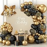 Balloon Garland Black Gold Arch Kit 110pcs Latex Balloons Confetti Bar