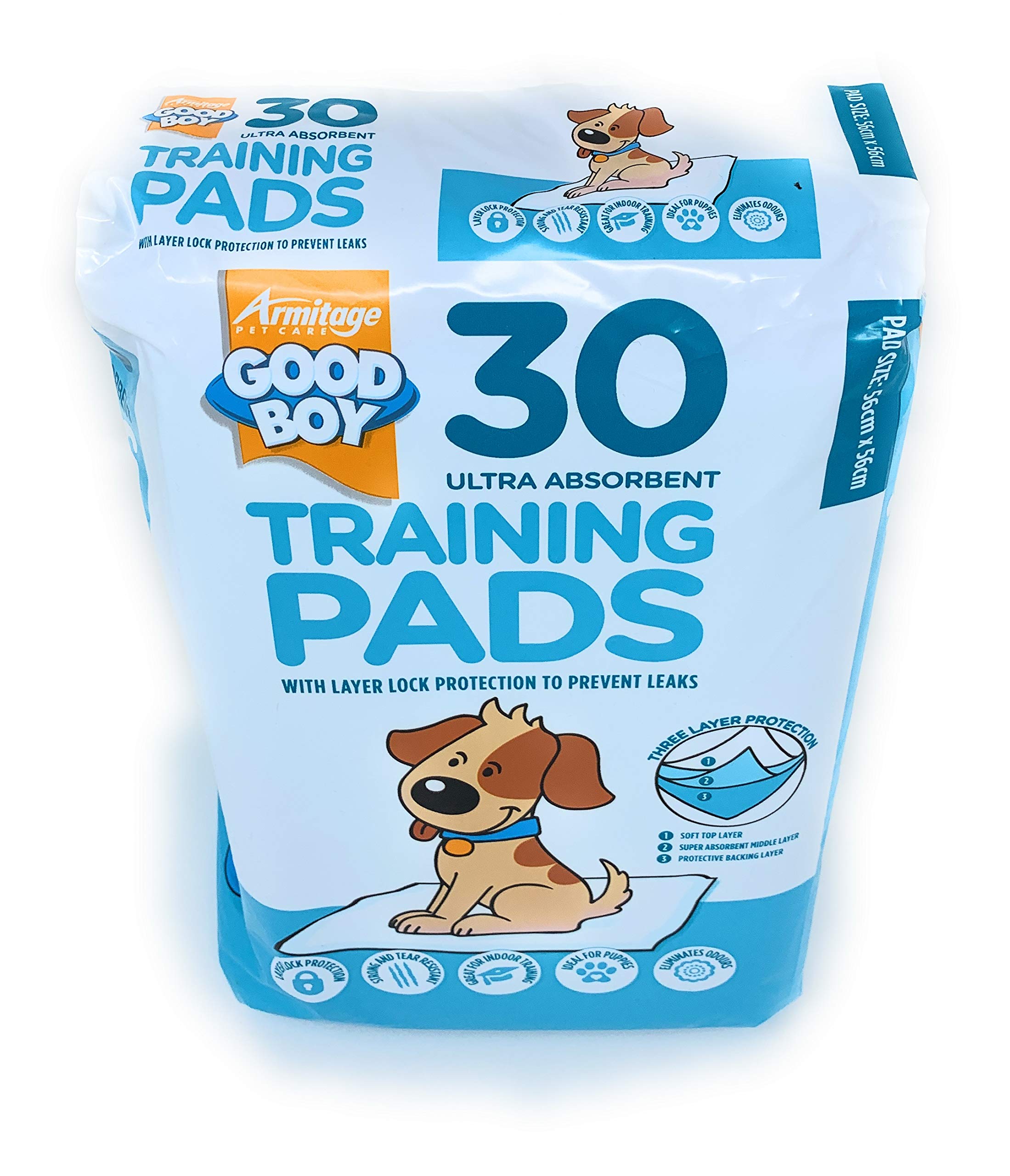 Good Boy Ultra Absorbant Layer Lock Protection Puppy Training Pads - 30 Pack
