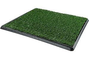 Artificial Grass Puppy Pee Pad for Dogs and Small Pets - 20x25 Reusable 4-Layer Training Potty Pad with Tray - Dog House and Pet Supplies by PETMAKER