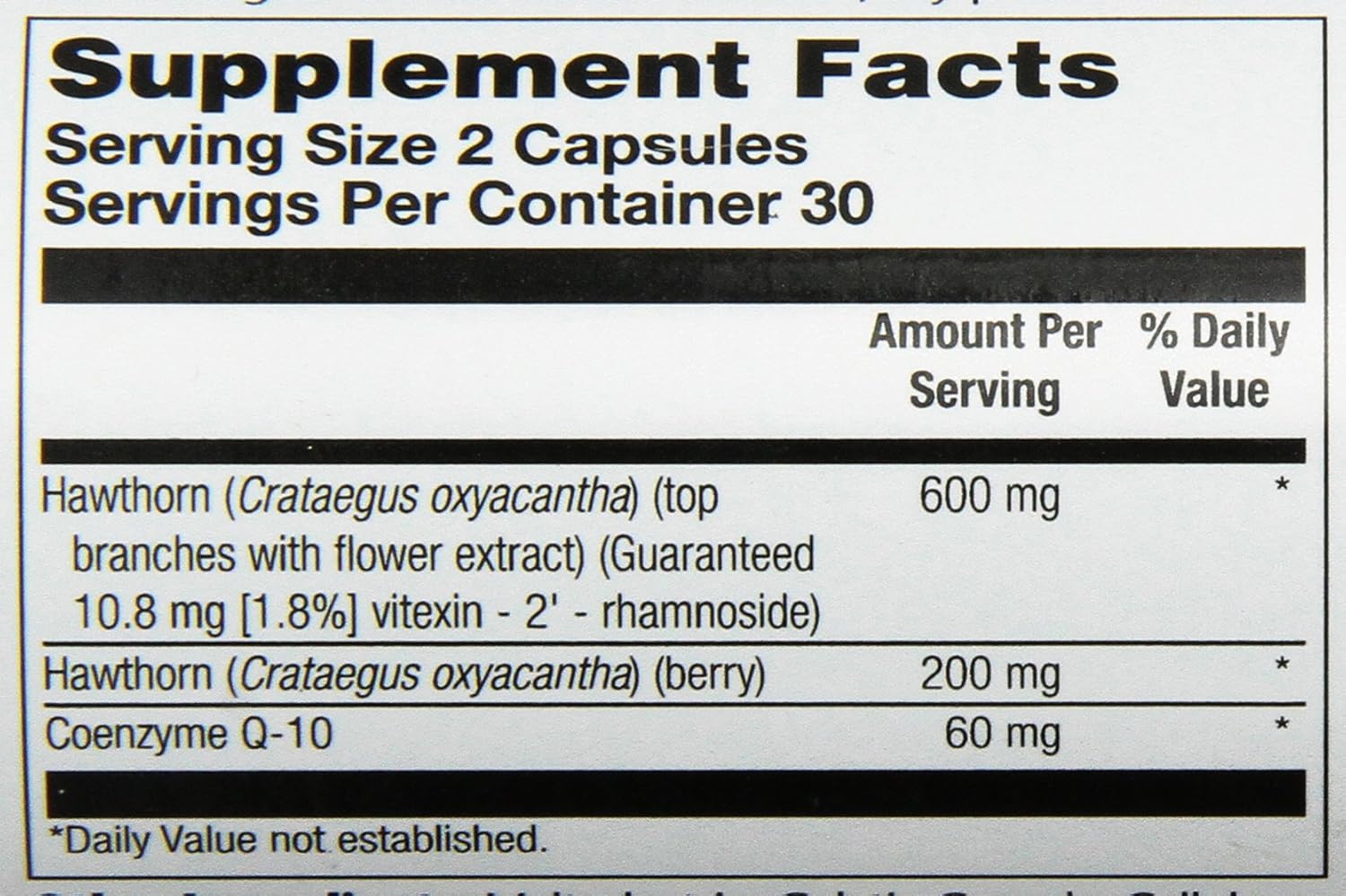 Solaray Guaranteed Potency Hawthorn & CoQ10, Veg Cap (Btl-Plastic) 600mg | 60ct: Health & Personal Care