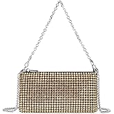 RNIEGA Rhinestone Clutch Purses for Women Large Capacity Evening Bag with Detachable Chain for Wedding, Prom, Parties
