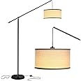 Brightech Hudson 2 - LED Floor lamp, Tall Lamp with Sturdy Base, Contemporary Arc Lamp for Living Rooms & Offices, Great Living Room Décor, Mid Century Modern Lamp for Bedroom - Jet Black