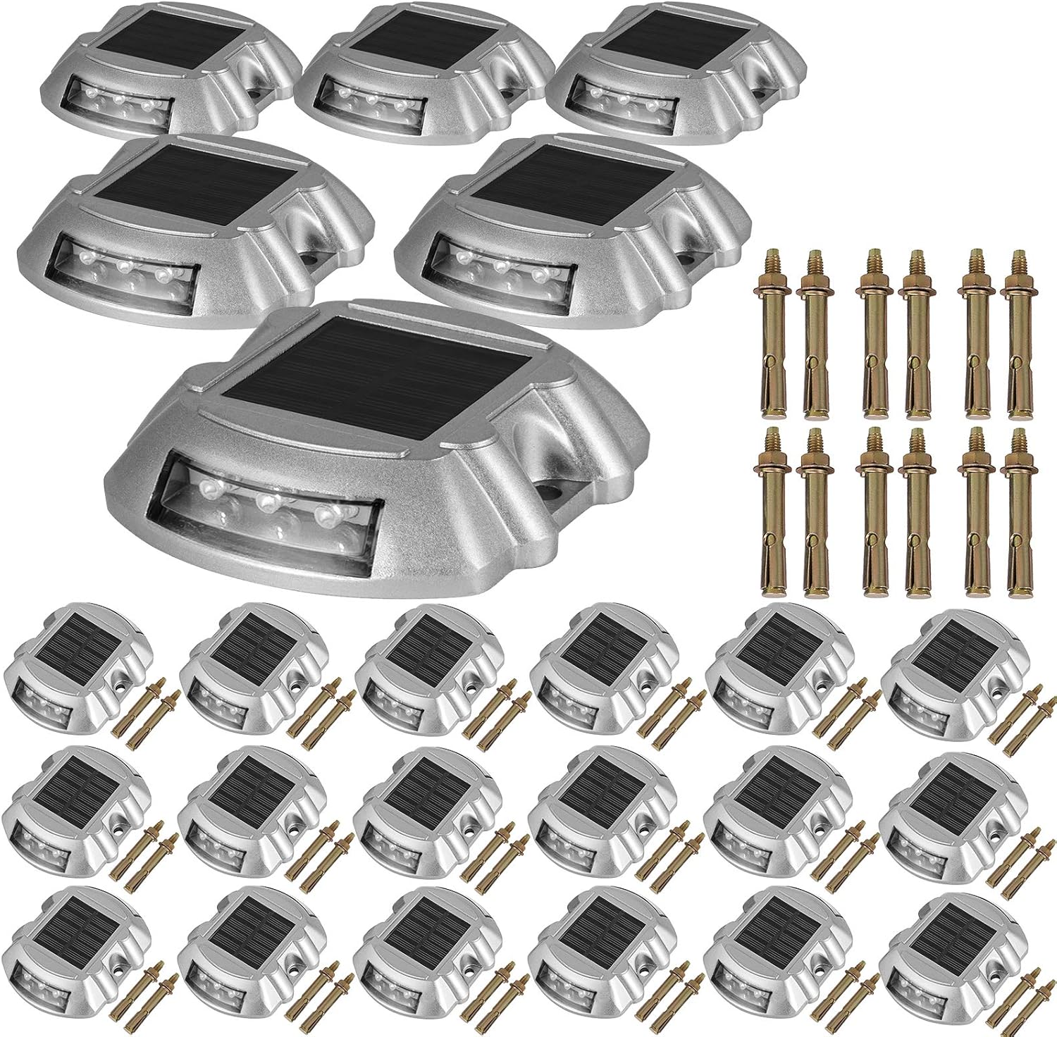 Happybuy Driveway Lights 24Pack Solar Driveway Lights Bright White