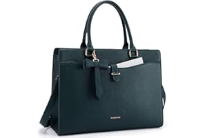 Missnine Laptop Tote Bag for Women 15.6 Inch Leather Work Bags Teacher Computer Purse Briefcase Handbag for Office, Travel