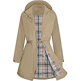ATLASLAVA Women Rain Jacket Waterproof Raincoat with Hood Breathable Long Windbreaker Trench Coat S-3XL