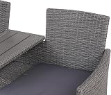 EVRE Lisbon Rattan 2 Seater Bench with Table Outdoor Garden Furniture view 7