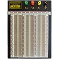 EX ELECTRONIX EXPRESS Solderless Clear Breadboard - 2,390 Tie Points, 9.4" x 7.7", 4 Binding Posts