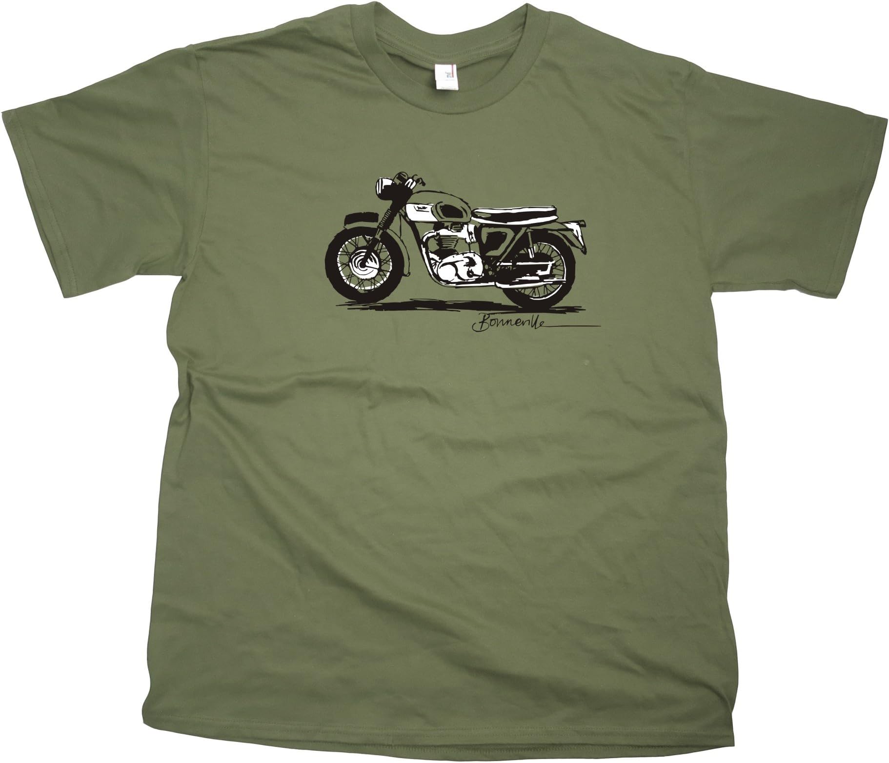 St Brides Bay Men's Triumph Bonneville T-Shirt (X-Large, Military Green)