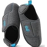 AWFI Mens Diabetic Slippers with Arch Support Extra Wide House Shoes Coolmax® Adjustable Slippers for Men Memory Foam Home Slipper Comfy Warm Swollen Edema Feet Indoor Outdoor Slip On Bedroom Shoes | Moisture-wicking | Breathable
