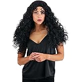 Disney Tangled Mother Gothel Costume Wig - Long Curly Black Rapunzel Mother Wig for Women - Officially Licensed Standard