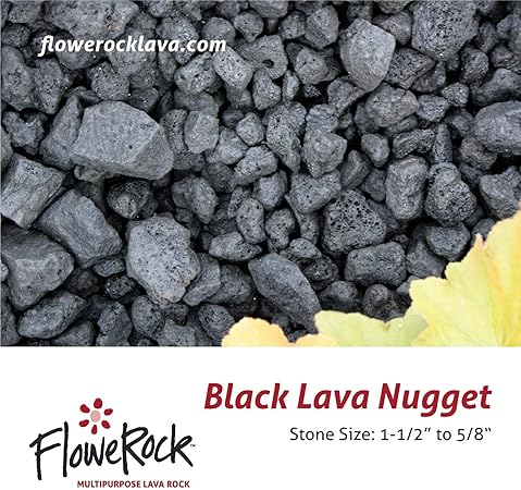 Amazon Com Flowerock 5lb Black Lava Nugget 4 Pack Garden