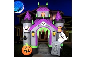 Holidayana Halloween Inflatables 12ft Haunted House Archway. Large Inflatable Outdoor Halloween Decorations. Inflatable Halloween Blowups Arch. Premium Inflatable Yard Decorations with LEDs