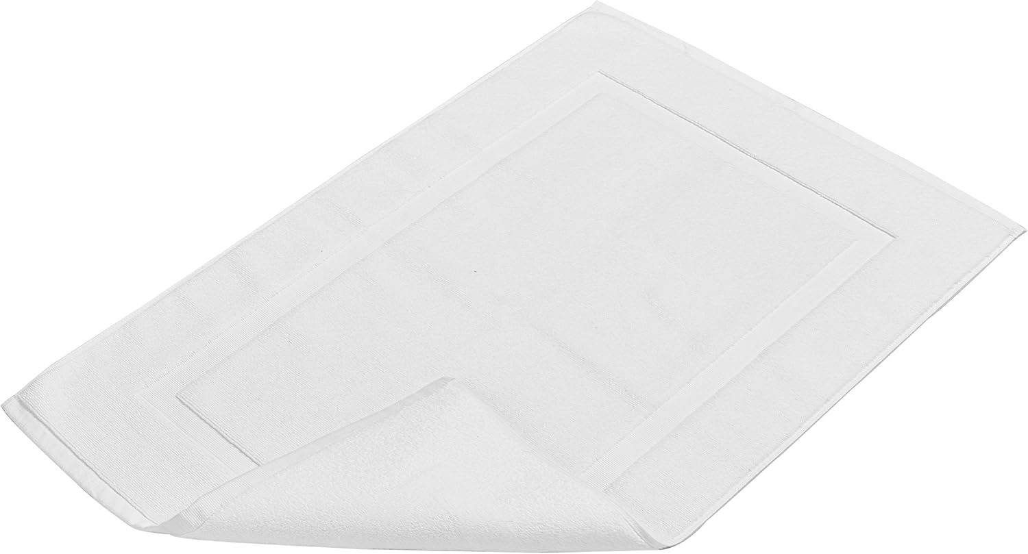 Basics Banded Bathroom Bath Rug Mat - 20 x 31 Inch, White: Home & Kitchen