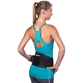 DonJoy Performance BIONIC Wrap-Around Back Support Brace, Low Back Pain Support, Adjustable Compression, Wear Daily or During Sports