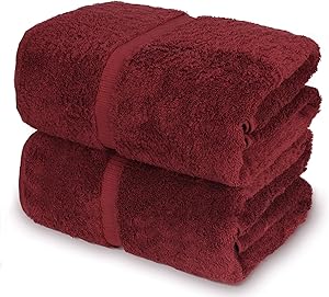 Towel Bazaar 100% Turkish Cotton Bath Sheets, 700 GSM, 35 x 70 Inch, Eco-Friendly (2 Pack, Cranberry)…