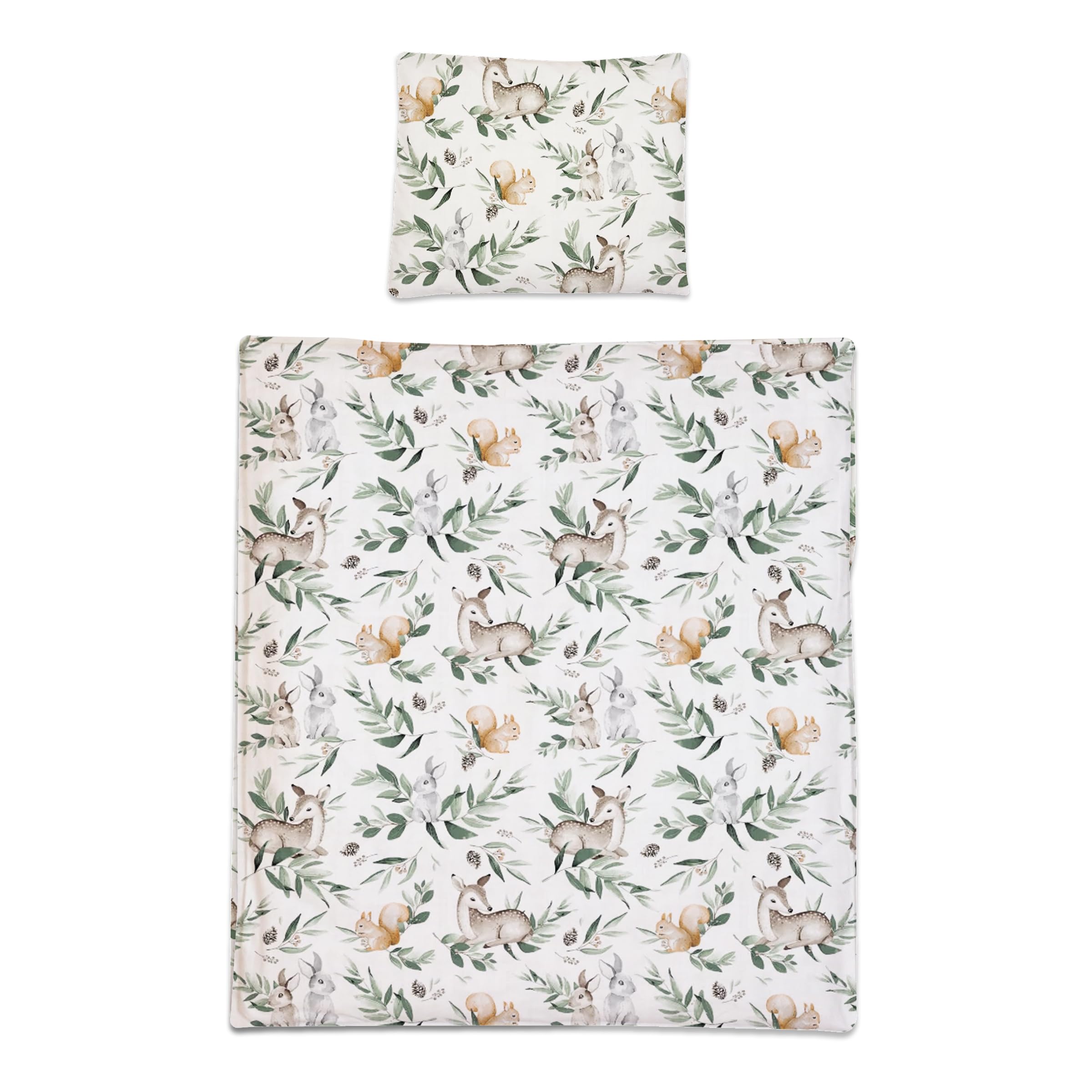 Baby Comfort 2 Piece Baby Kids Bedding Set 80x70 cm Duvet Cover & Pillowcase 12M+ (Forest)