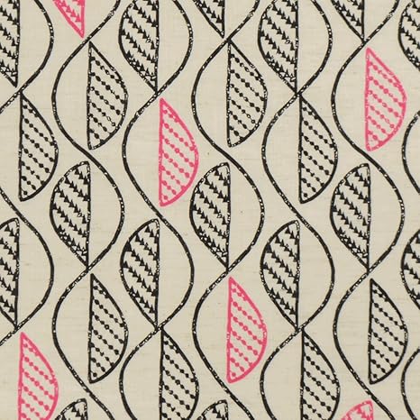 Amazon ジオメトリック 綿麻スケアプリント 生地 全3柄 各2色 50cm単位販売 布 リーフ ナチュラル 布 生地 通販