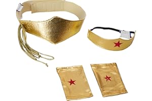 Rubies Women's DC Comics Wonder Accessory Kit Tiara Belt with Lasso Gauntlets