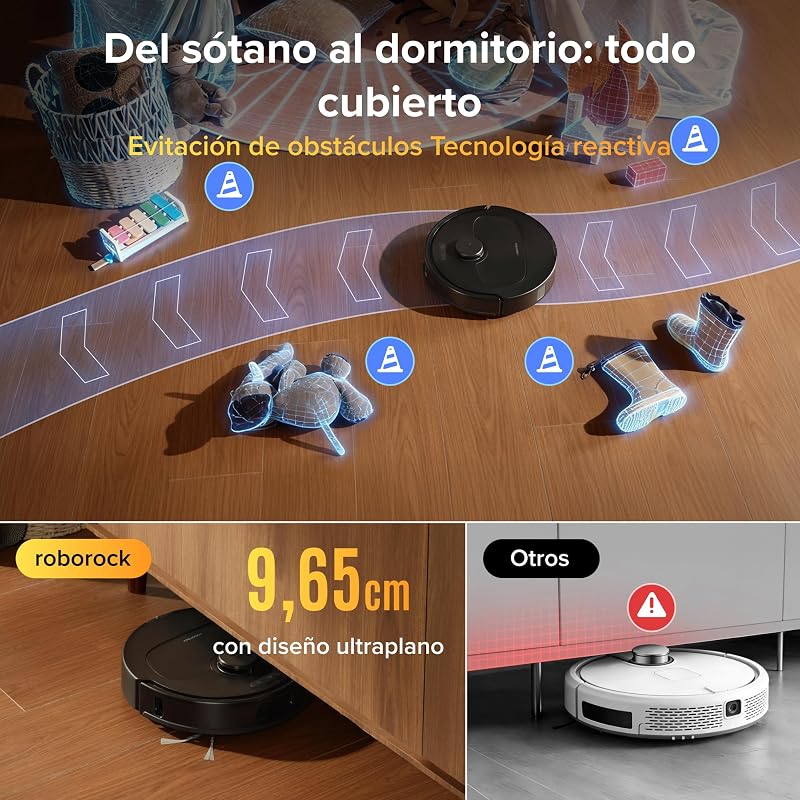 Qrevo S Pro Set Robot Aspirador (Versión Mejorada del QV 35A) Succión de 18500 Pa, Base Todo en Uno, 2,7L Bolsa para Polvo, Sistema antienredos, Evitación de Obstáculos, Negro