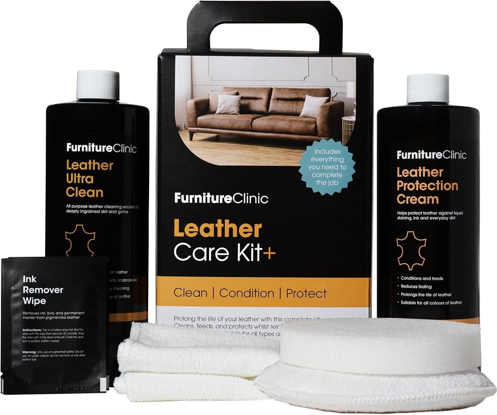 Furniture Clinic Complete Leather Care Kit with Ultra Clean & Protection Cream