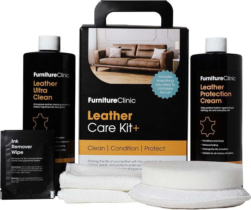 Furniture Clinic Complete Leather Care Kit with Ultra Clean & Protection Cream