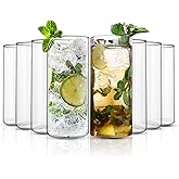 LAVAUX DESIGNS Highball Drinking Glasses Set of 8 | 15 oz Capacity | Thin And Light Borosilicate Tumblers Can Be used For Drinking Beer, Cocktail, Water,Whiskey,Milk
