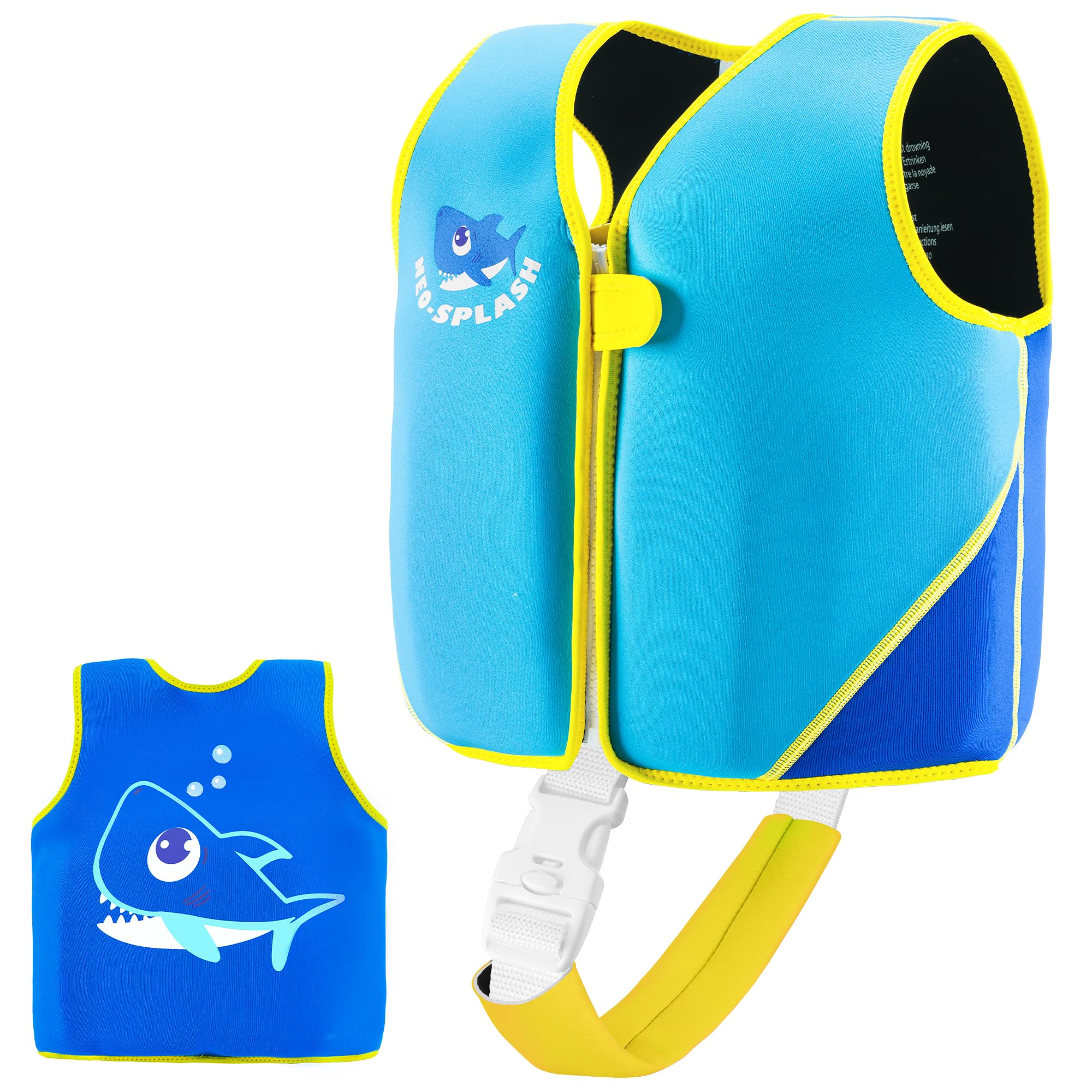 Kids Swim Vest with Adjustable Safety Straps for Ages 1-3 and 3-6 (Blue,3-6)