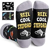 Black Reel Cool Socks for Him - Gifts for Godfather Step Dad Son in Law Cousin