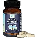 NUF- Organic Black Turmeric 350mg Whole Root Vegan Capsules- US Grown- Gluten Free - Non GMO- Joint Support - Healthy Inflammatory Response - Proper Immune Function