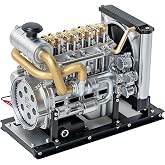 TECHING Mini Diesel Engine Model kit that Runs OHV 4-Cylinder Engine Mechanical Metal Assembly DIY Car Engine Model Kit 300+pcs DM-115
