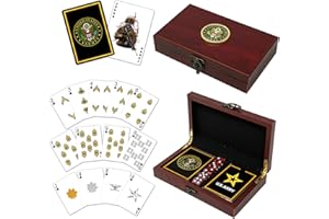 MILITARY GIFT SHOP US Army Gift Set | Playing Cards & Dice | Army Rank Insignia Cards | US Army Gifts | Disabled Veteran Owned Business | Army Card & Dice Set
